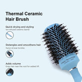 Kuber Industries Hair Brush | Bristles Brush | Hair Brush with Paddle | Sharp Hair Brush for Woman | Suitable For All Hair Types | TGX525..-XH45BGE | Ice Blue & Beige